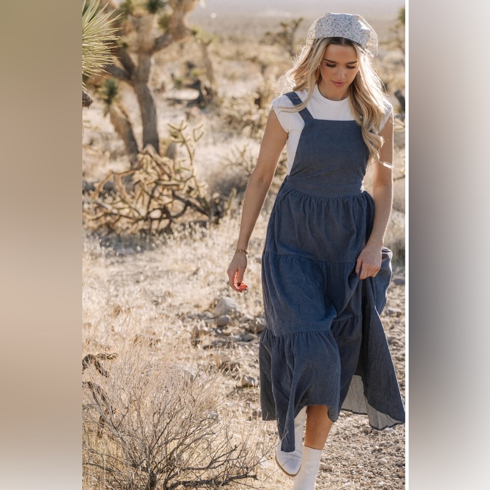 Fehrnvi Shay Overall Dress in Denim